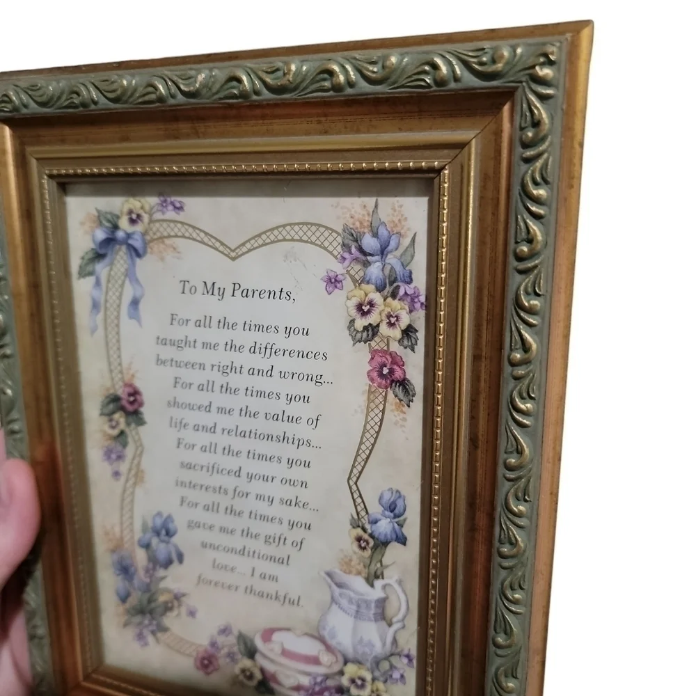 Framed poem Artist Kathy Seek Writer Chelle To my parents